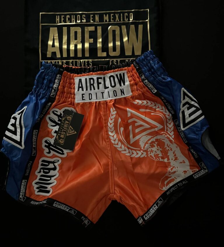 Airflow Muay Thai Shorts Orange/Blue (DBZ Style)