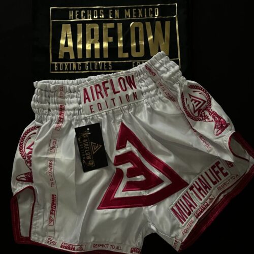 Airflow Muay Thai Shorts White/Pink